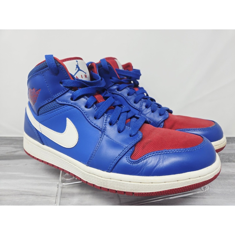 Nike Men's Sz 9 Air Jordan 1 Retro Mid Detroit Pistons 554724-407 2012‎